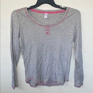 Gray and Pink Long Sleeve Top